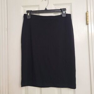 J Jill Wearever Black Mini Pencil Skirt Stretchy Knit Elastic Waist Size XS